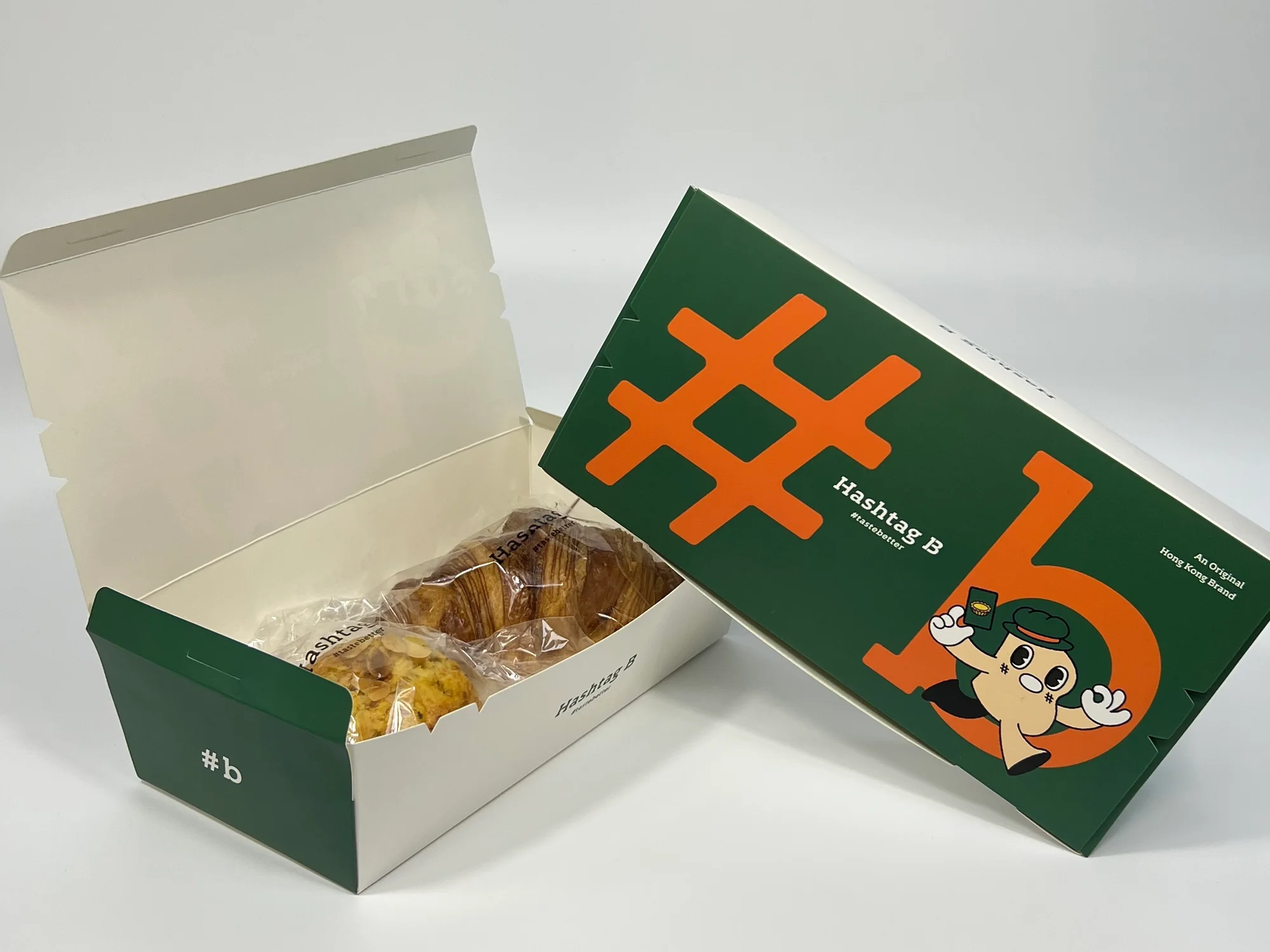 Hashtag B 麵包店包裝訂製：一套蛋撻盒、酥點盒同牛皮紙袋，出爐即賣都保持品牌感
