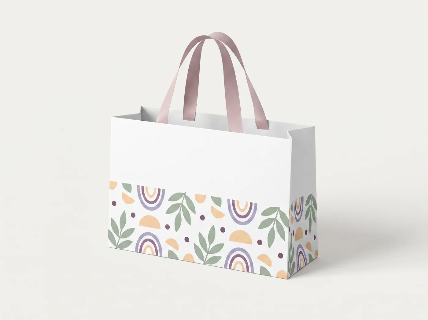白色絲帶手挽禮品紙袋